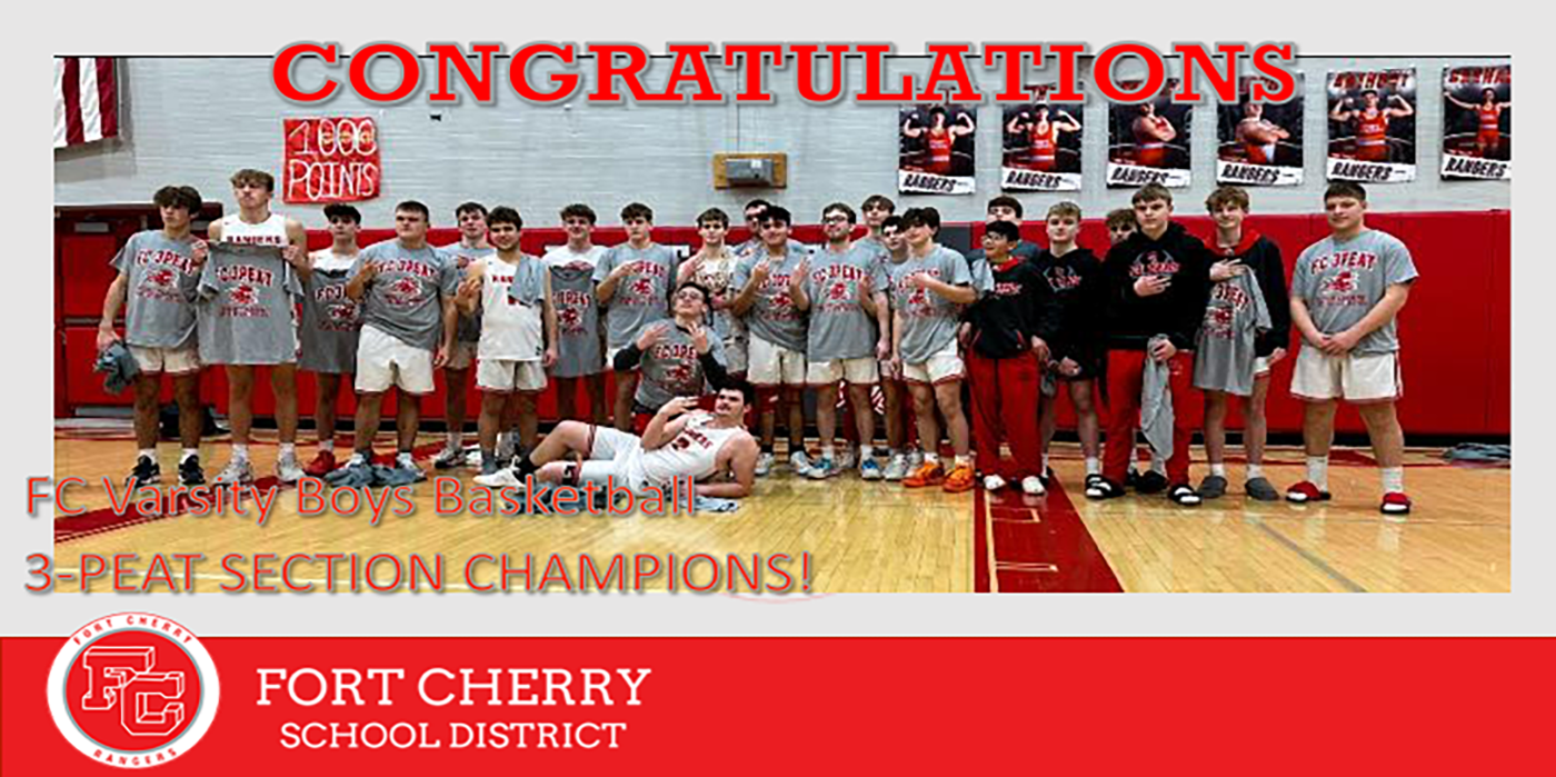Fort Cherry Boys Basketball Team 3-Peat Section Champions
